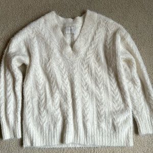 White V Neck Sweater